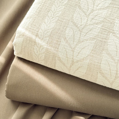 Copriletto in lino e cotone testurizzato color grano beige