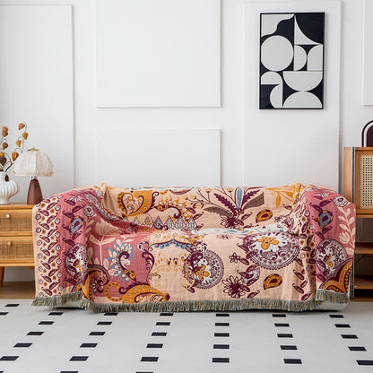 Coperta reversibile in garza di cotone con motivo floreale Paisley
