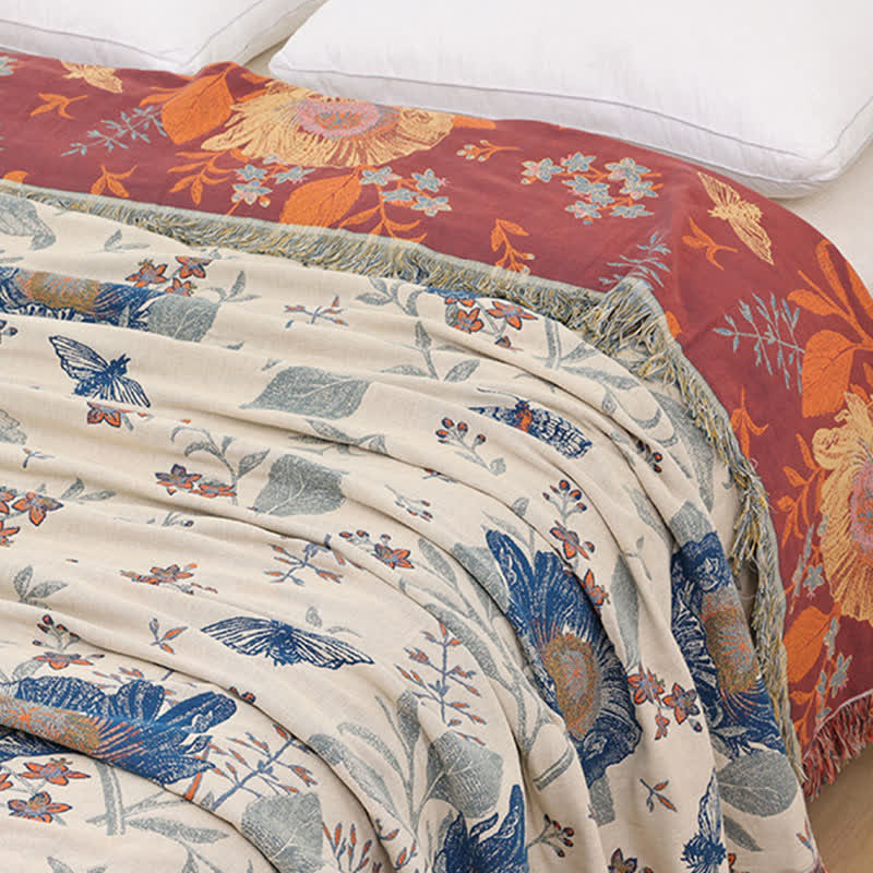 Trapunta reversibile in garza di puro cotone Lotus