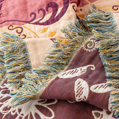 Coperta reversibile in garza di cotone con motivo floreale Paisley