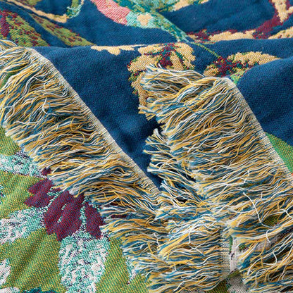 Coperta reversibile in garza di cotone Wild Rose