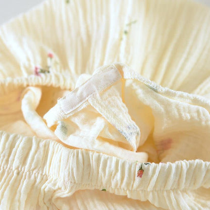 Completo da notte in garza di cotone beige garofano
