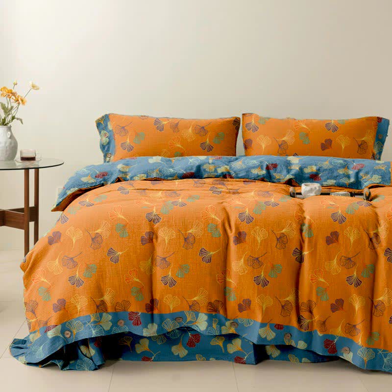 Set di biancheria da letto in cotone Ginkgo Biloba (4 pezzi)