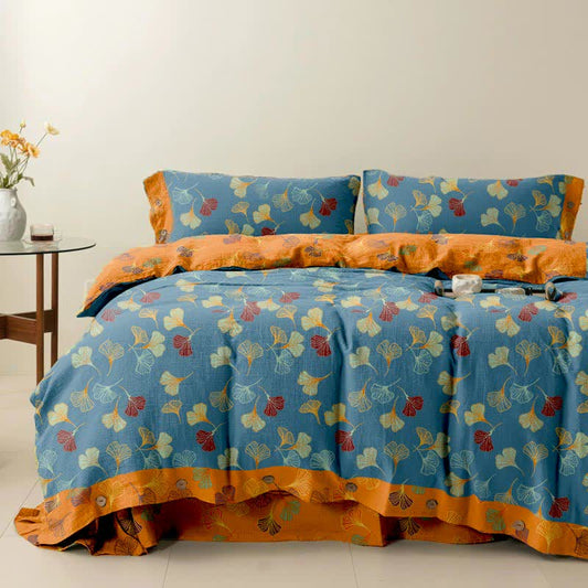 Set di biancheria da letto in cotone Ginkgo Biloba (4 pezzi)