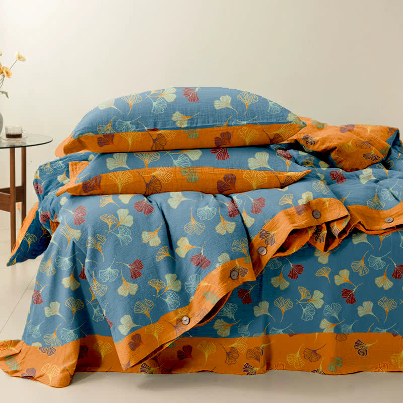Set di biancheria da letto in cotone Ginkgo Biloba (4 pezzi)