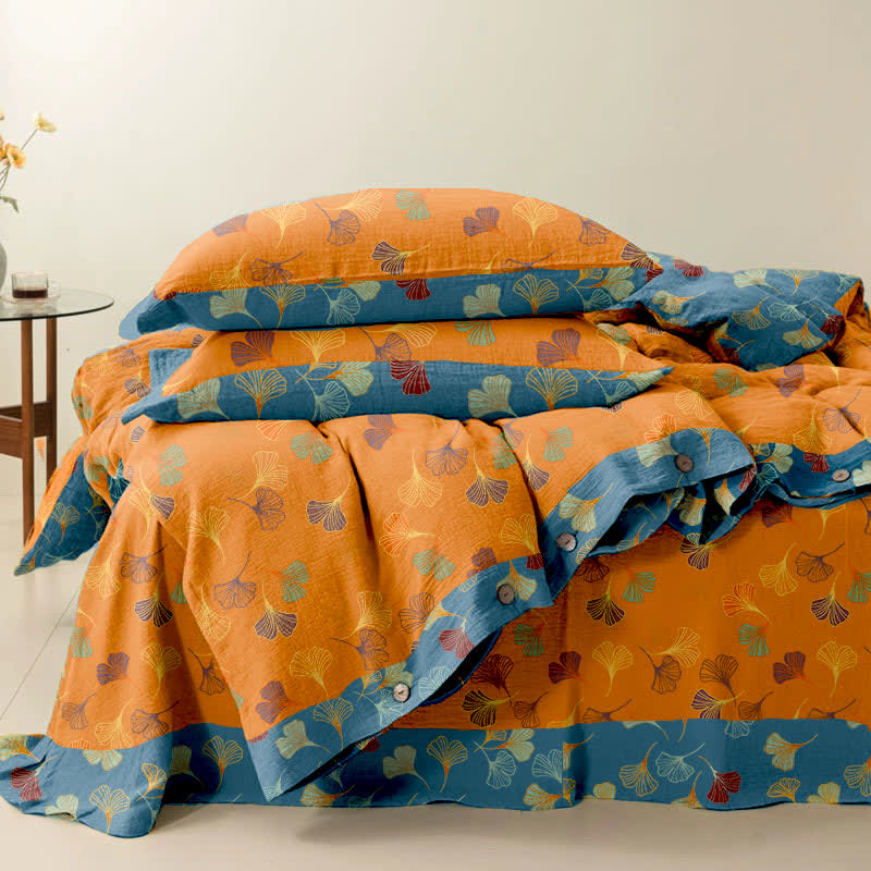 Set di biancheria da letto in cotone Ginkgo Biloba (4 pezzi)