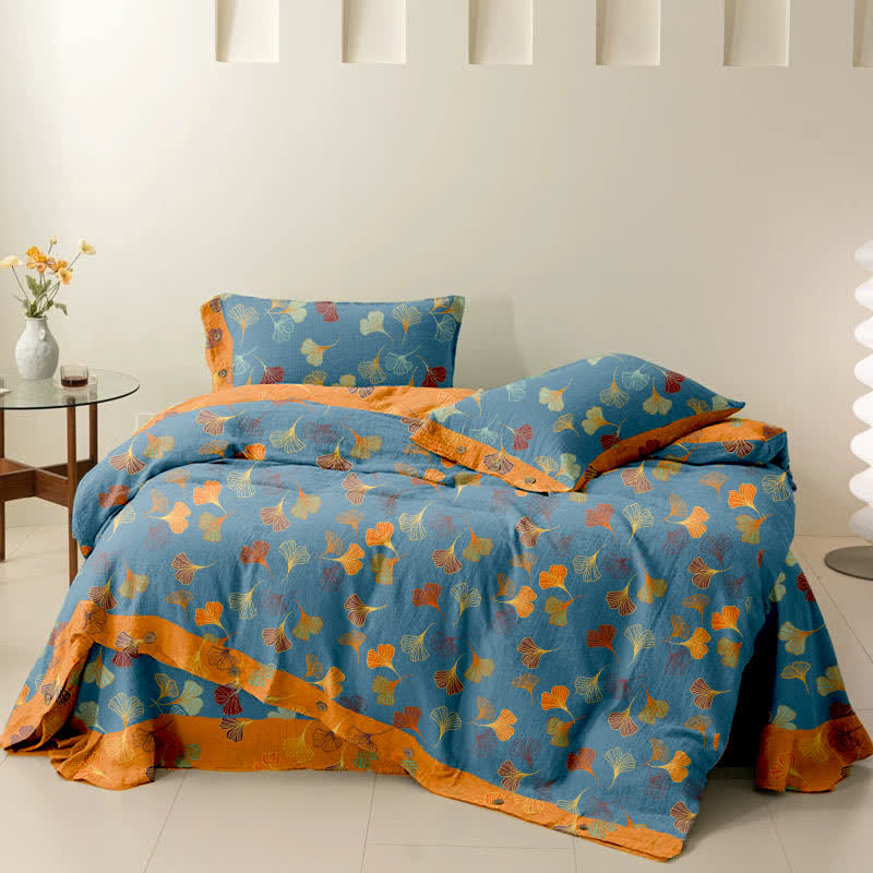 Set di biancheria da letto in cotone Ginkgo Biloba (4 pezzi)