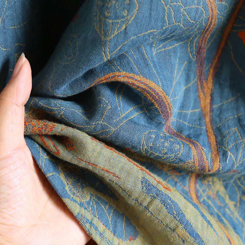 Camicia da notte vintage in cotone a doppia garza Lotus