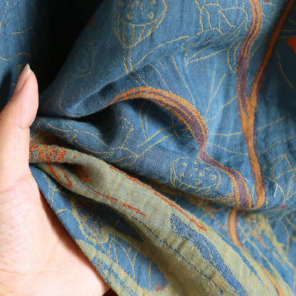 Camicia da notte vintage in cotone a doppia garza Lotus