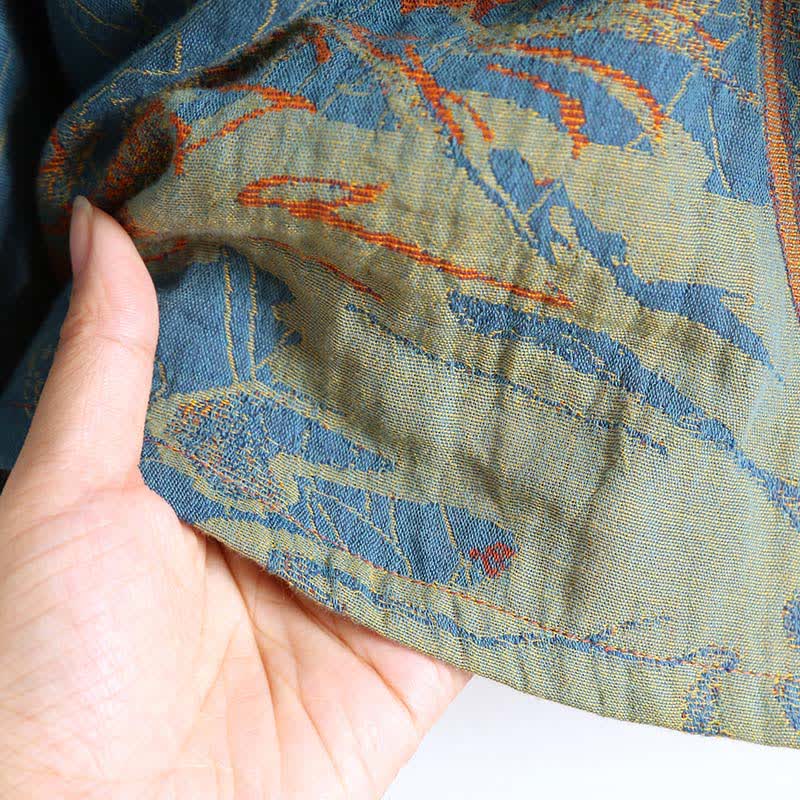 Camicia da notte vintage in cotone a doppia garza Lotus