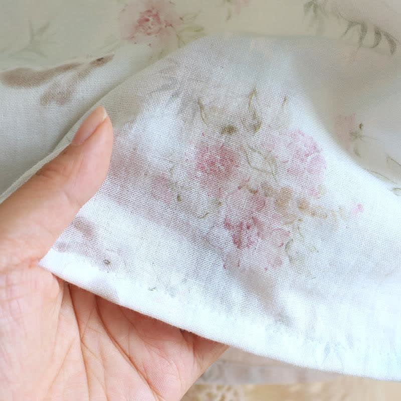 Camicia da notte in garza di cotone e bambù con coniglio orientale