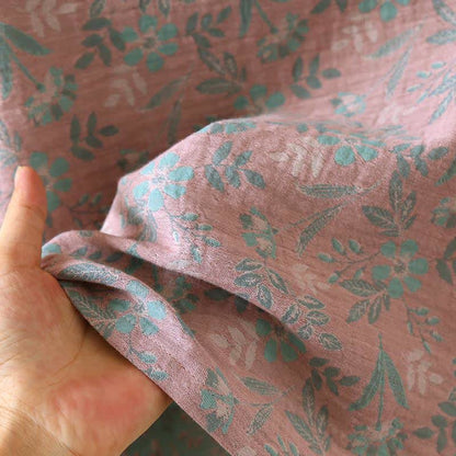 Pigiama in jacquard di garza di cotone floreale orientale