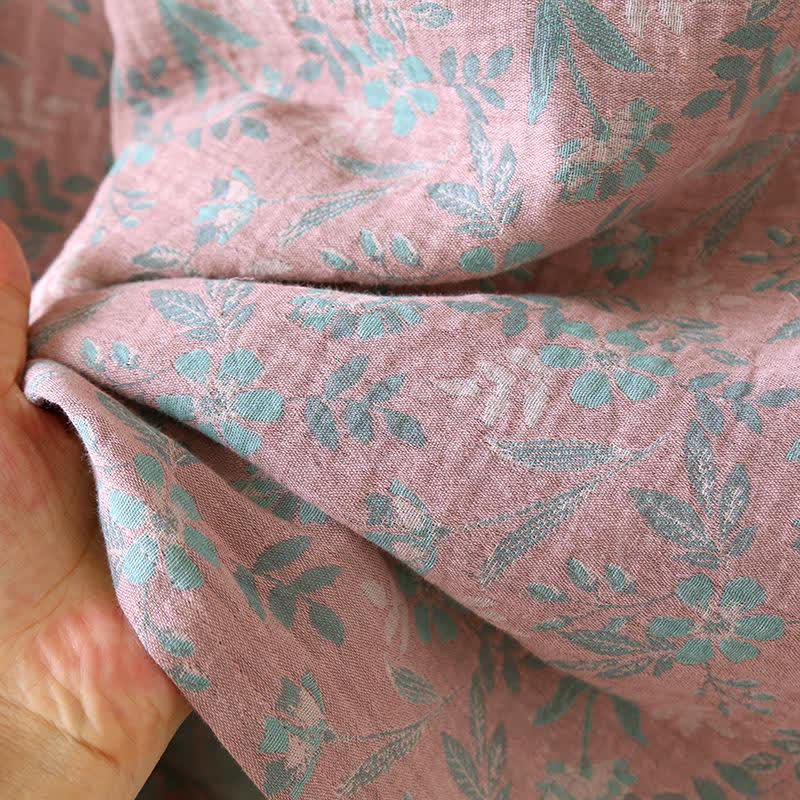 Pigiama in jacquard di garza di cotone floreale orientale