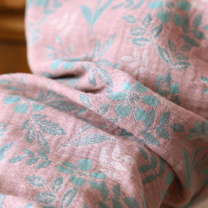 Pigiama in jacquard di garza di cotone floreale orientale