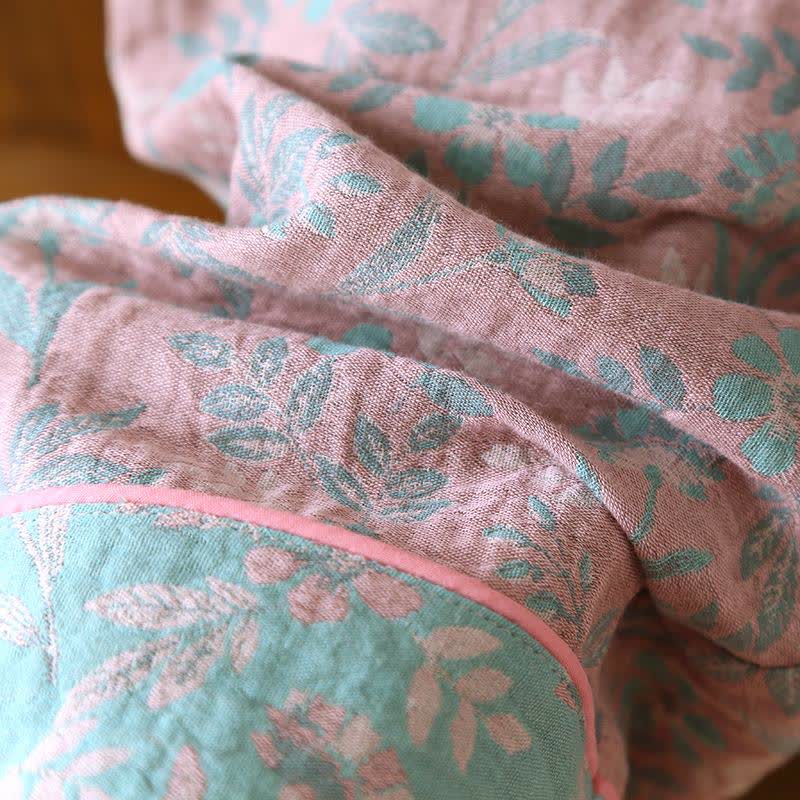 Pigiama in jacquard di garza di cotone floreale orientale