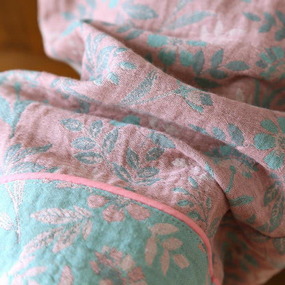 Pigiama in jacquard di garza di cotone floreale orientale