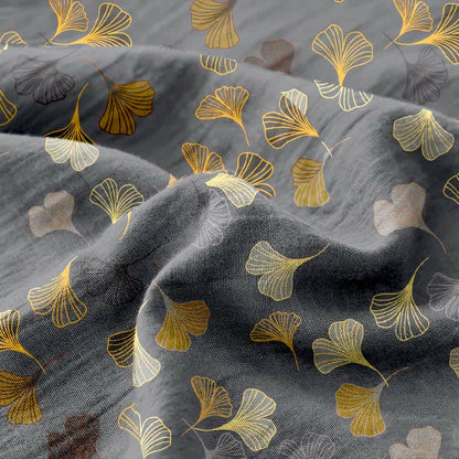 Copriletto reversibile in garza di cotone jacquard Ginkgo