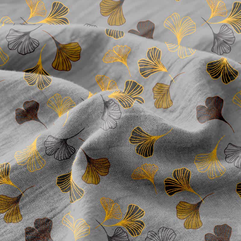 Copriletto jacquard in garza di cotone Ginkgo Biloba - image 15