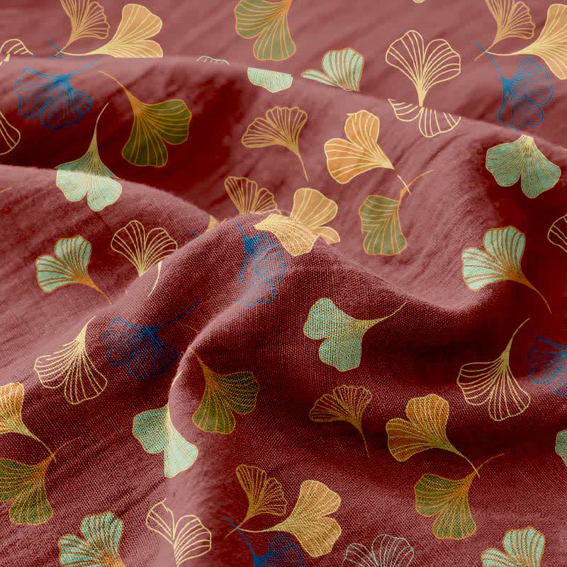 Copriletto jacquard in garza di cotone Ginkgo Biloba - image 12