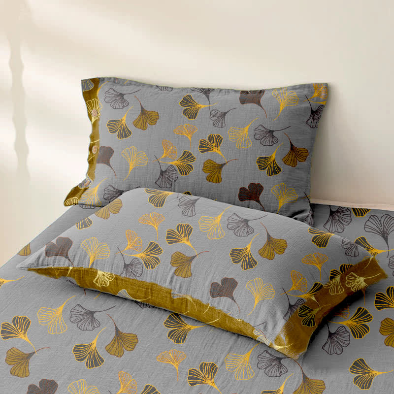 Copriletto jacquard in garza di cotone Ginkgo Biloba - image 16