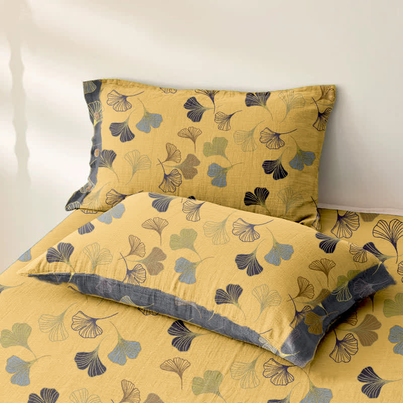 Copriletto jacquard in garza di cotone Ginkgo Biloba - image 21