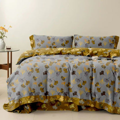 Set di biancheria da letto in cotone Ginkgo Biloba (4 pezzi)