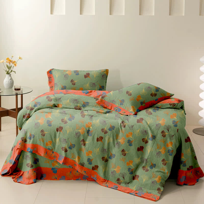 Set di biancheria da letto in cotone Ginkgo Biloba (4 pezzi)