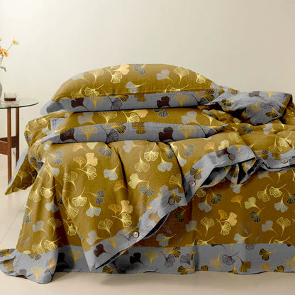 Set di biancheria da letto in cotone Ginkgo Biloba (4 pezzi)