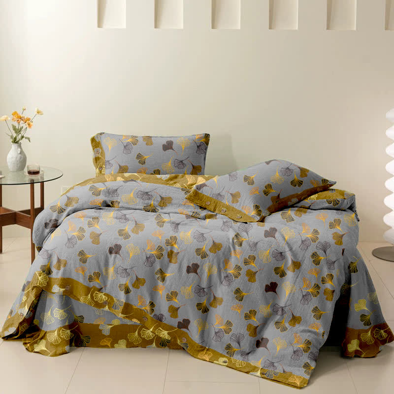Set di biancheria da letto in cotone Ginkgo Biloba (4 pezzi)