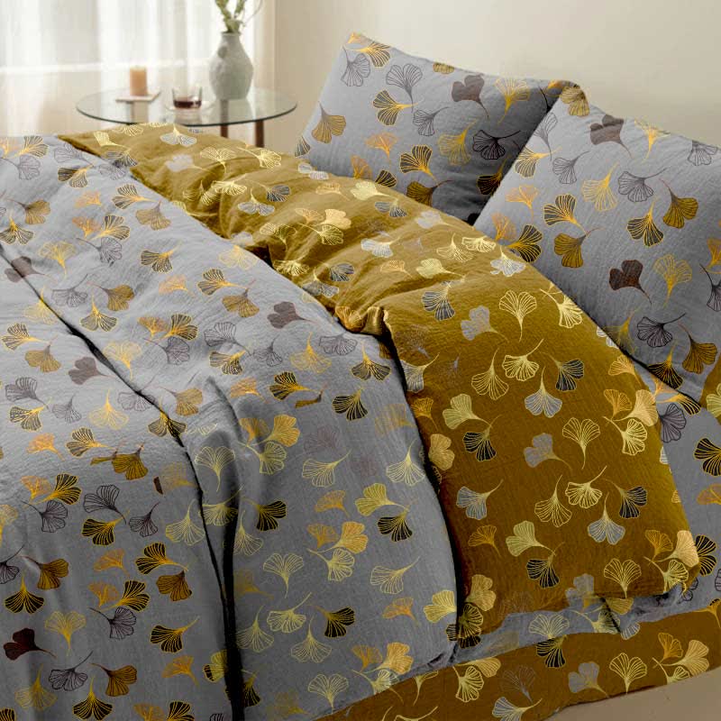 Set di biancheria da letto in cotone Ginkgo Biloba (4 pezzi)