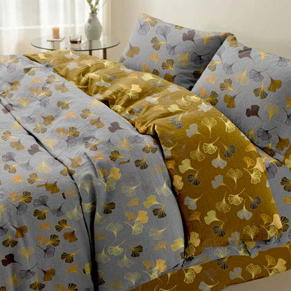 Set di biancheria da letto in cotone Ginkgo Biloba (4 pezzi)