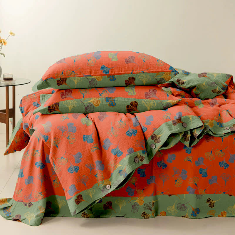Set di biancheria da letto in cotone Ginkgo Biloba (4 pezzi)