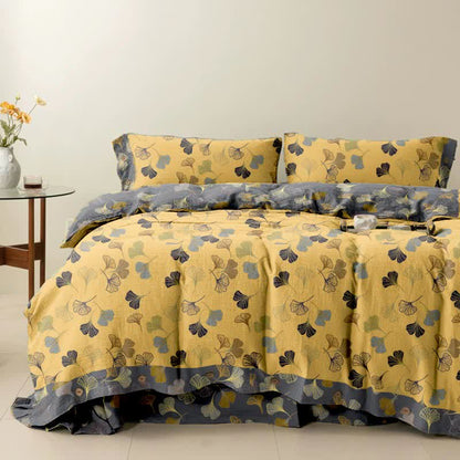 Set di biancheria da letto in cotone Ginkgo Biloba (4 pezzi)