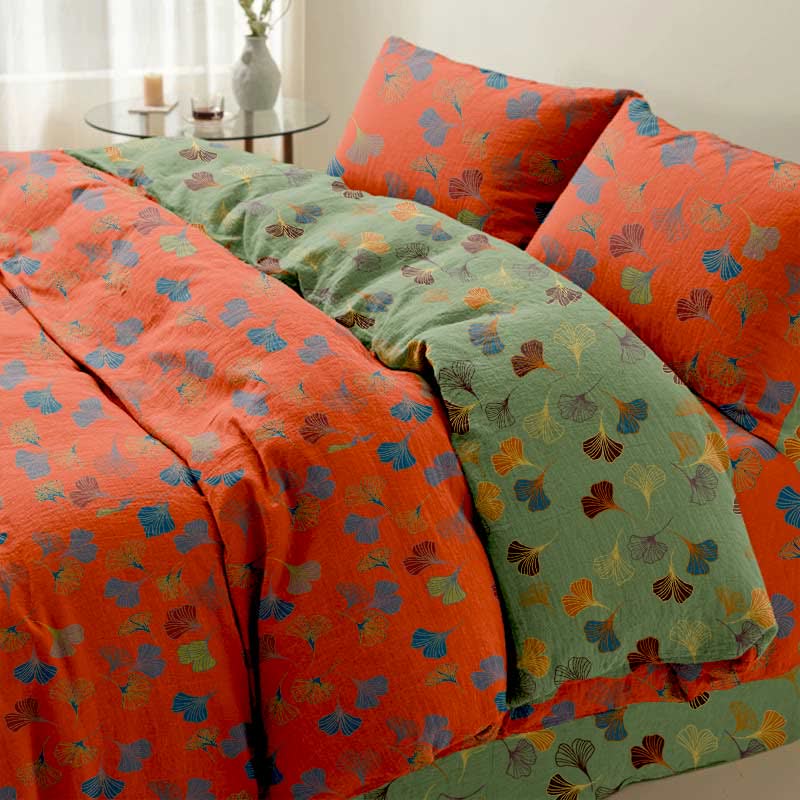 Set di biancheria da letto in cotone Ginkgo Biloba (4 pezzi)