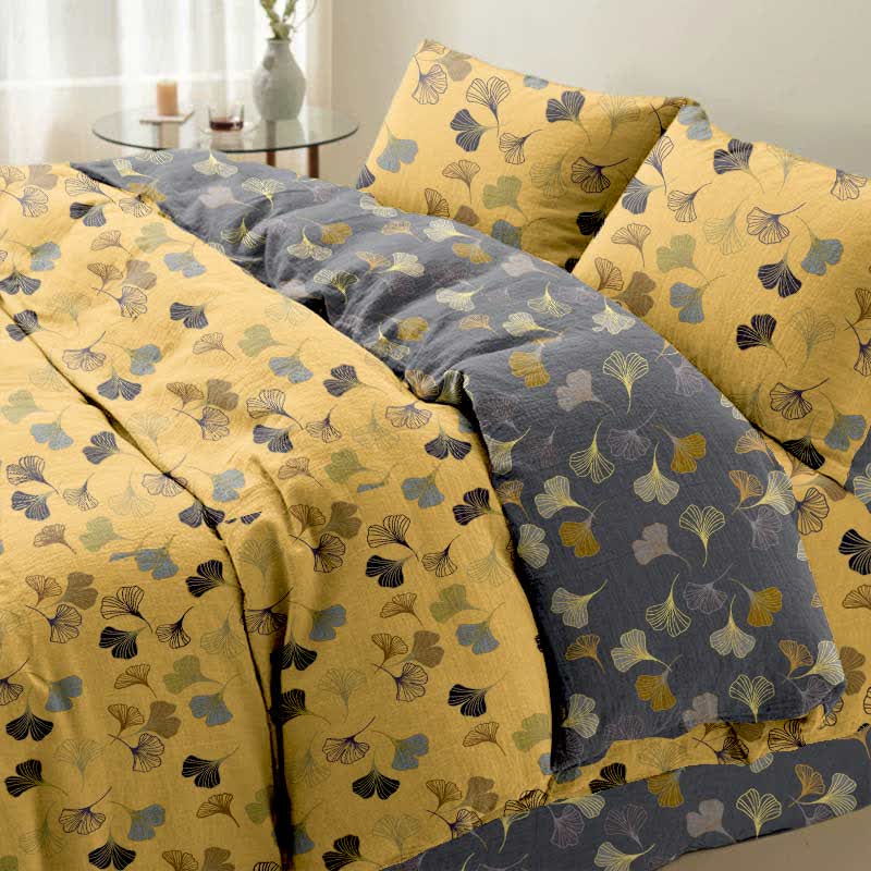 Set di biancheria da letto in cotone Ginkgo Biloba (4 pezzi)