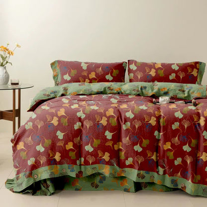 Set di biancheria da letto in cotone Ginkgo Biloba (4 pezzi)