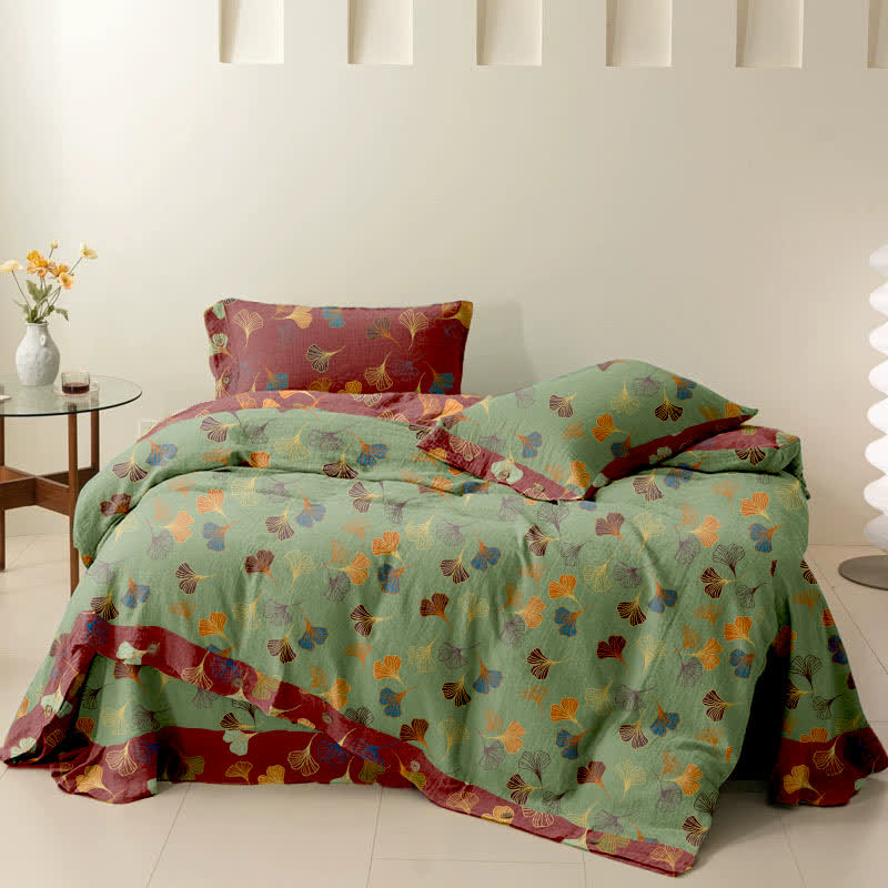Set di biancheria da letto in cotone Ginkgo Biloba (4 pezzi)
