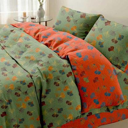 Set di biancheria da letto in cotone Ginkgo Biloba (4 pezzi)