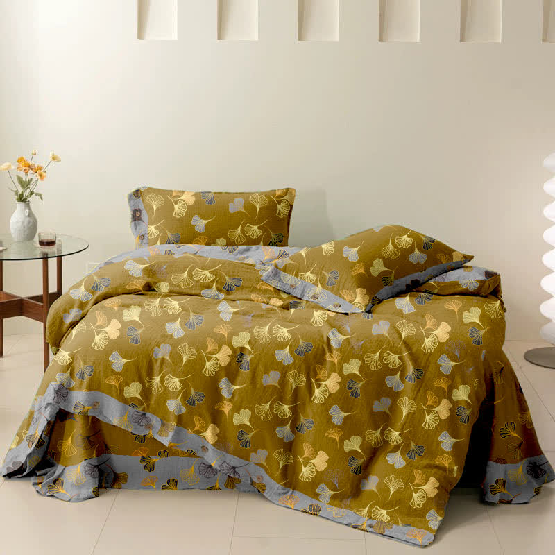 Set di biancheria da letto in cotone Ginkgo Biloba (4 pezzi)