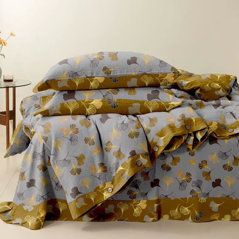 Set di biancheria da letto in cotone Ginkgo Biloba (4 pezzi)