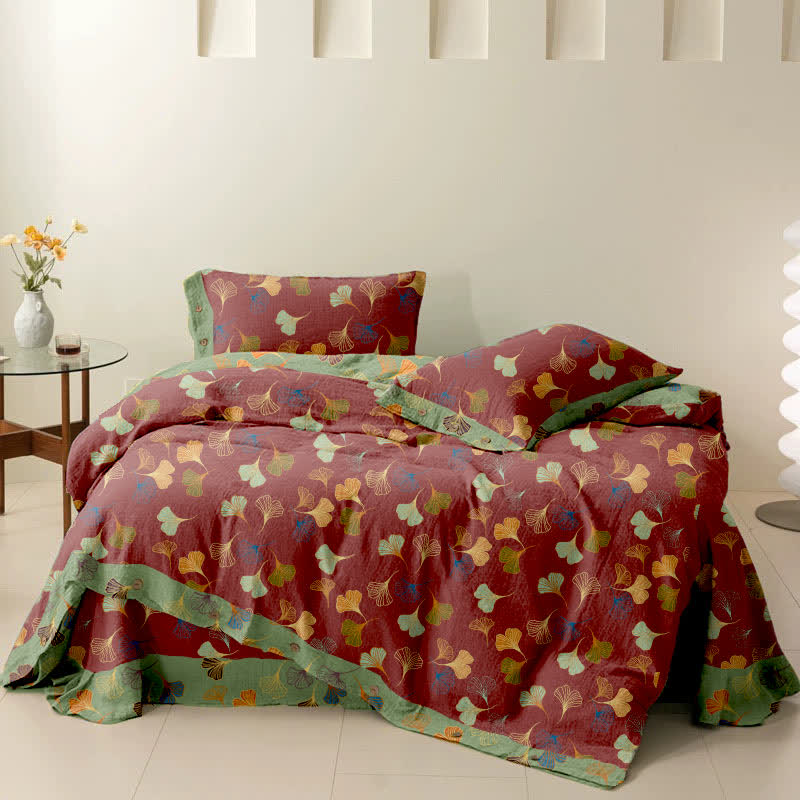 Set di biancheria da letto in cotone Ginkgo Biloba (4 pezzi)
