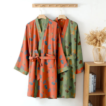 Kimono in garza di cotone Ginkgo Biloba - image 2