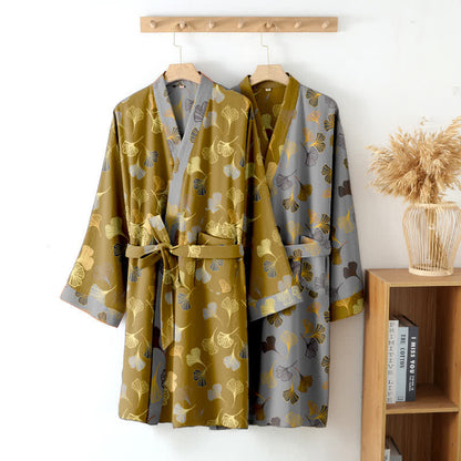 Kimono in garza di cotone Ginkgo Biloba - image 5