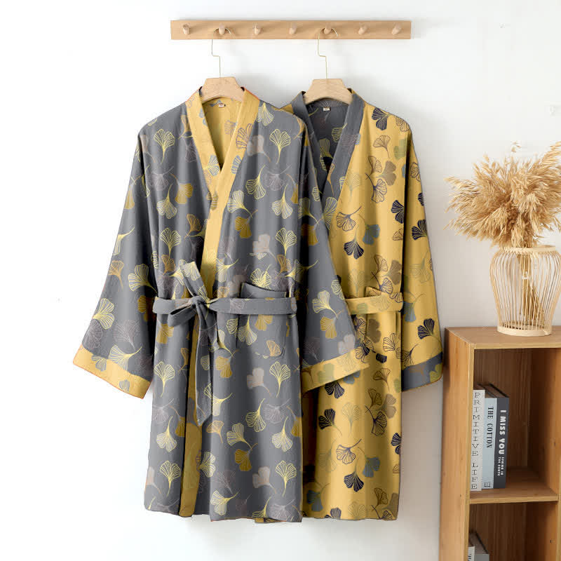 Kimono in garza di cotone Ginkgo Biloba - image 3