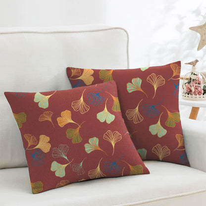 Federe quadrate in jacquard di cotone Ginkgo Biloba (2 pezzi) - Rosso - 45cm x 45cm - image 21