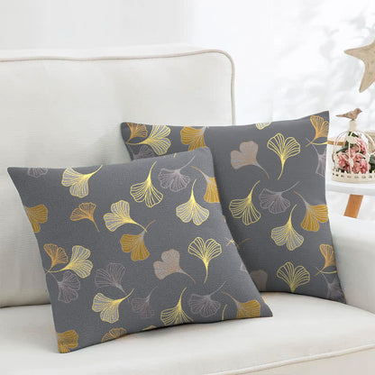Federe quadrate in jacquard di cotone Ginkgo Biloba (2 pezzi) - Grigio scuro - 45cm x 45cm - image 29