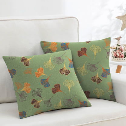 Federe quadrate in jacquard di cotone Ginkgo Biloba (2 pezzi) - Verde - 45cm x 45cm - image 17