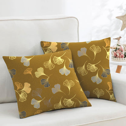 Federe quadrate in jacquard di cotone Ginkgo Biloba (2 pezzi) - Giallo scuro - 45cm x 45cm - image 25