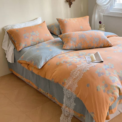 Set di biancheria da letto in cotone botanico a doppia garza (4 pezzi)