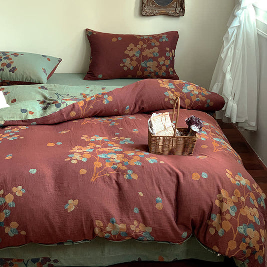 Set di biancheria da letto in cotone botanico a doppia garza (4 pezzi)